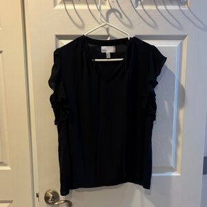 Nordstrom Rack Black Ruffle Sleeve Blouse